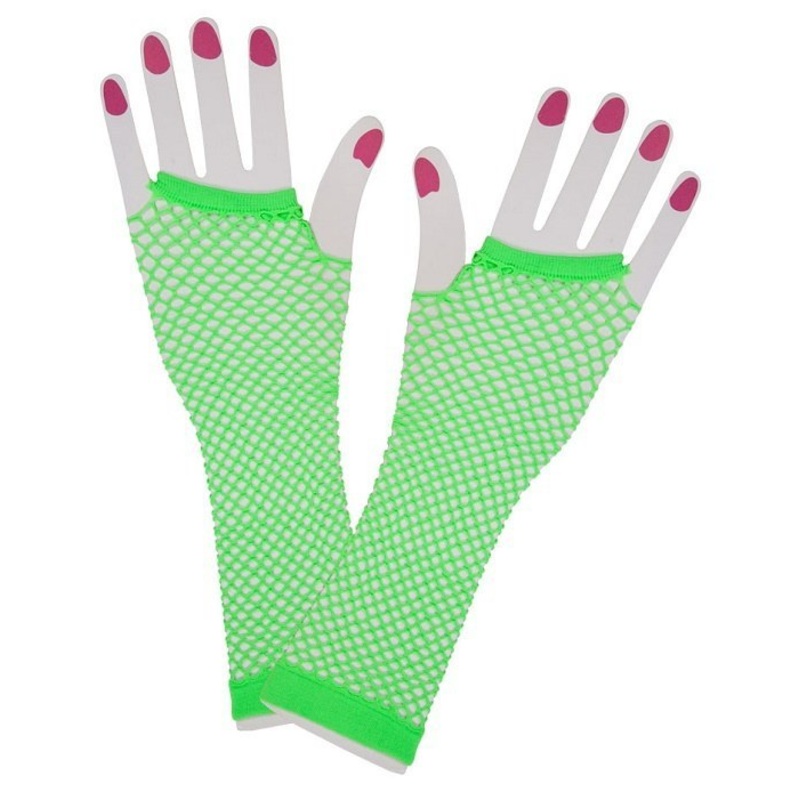 80’s Fishnet Gloves – Neon Green