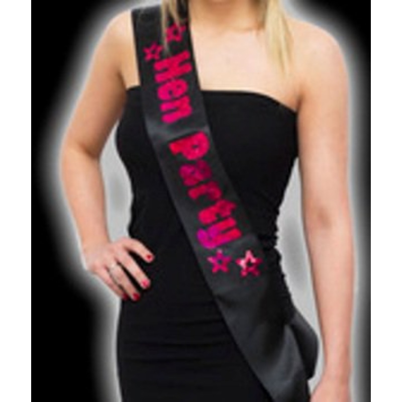 Hen Party Sash – Black/Pink