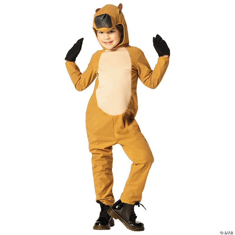 Kids Capybara Hooded Jumpsuit Costume – 3-6