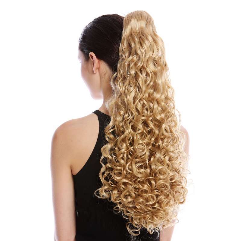 Ponytail Hairpiece very long voluminous curled curls golden blonde 9563B-V
