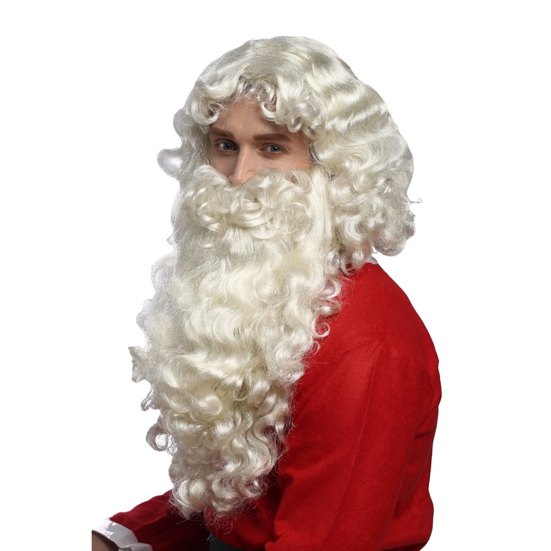 Super Deluxe Santa Claus Wig & Beard white grey blond God Prophet Holy Man 46A+B