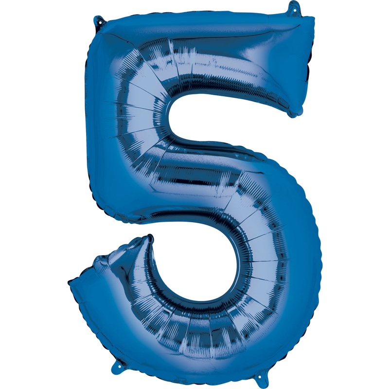 16” Number 5 Blue Air Fill Balloon