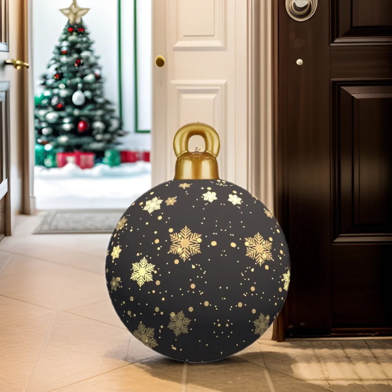 32 Inch Giant PVC Christmas Decorated Ball Inflatable Outdoor Holiday Yard Decorations