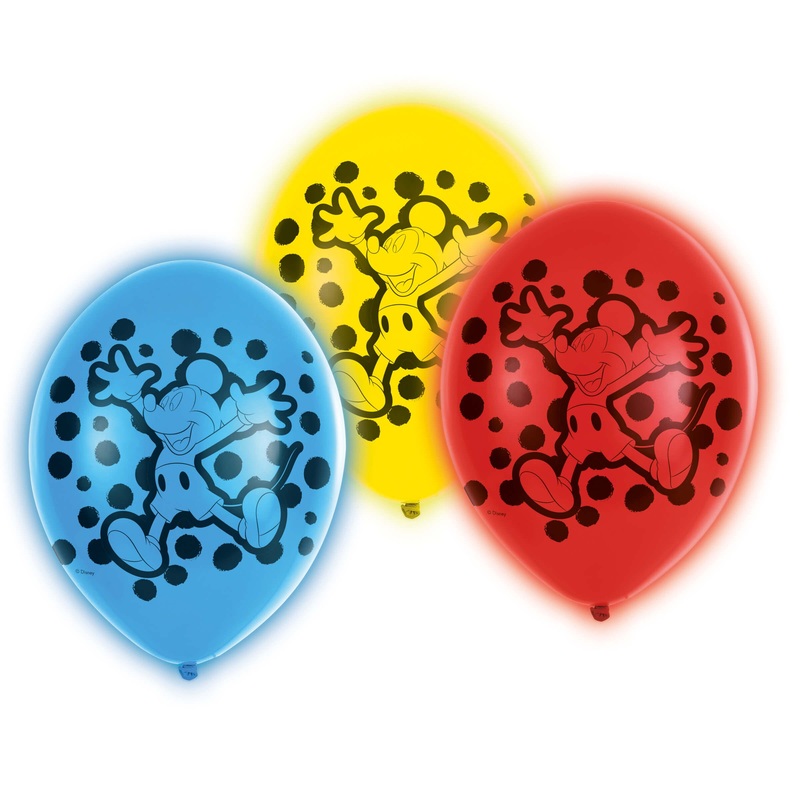 5 LED Mickey Mouse balloons 28cm