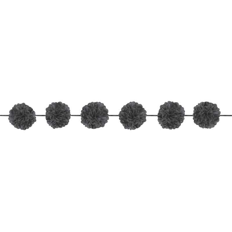 Black pompom garland Napoli 3.65m