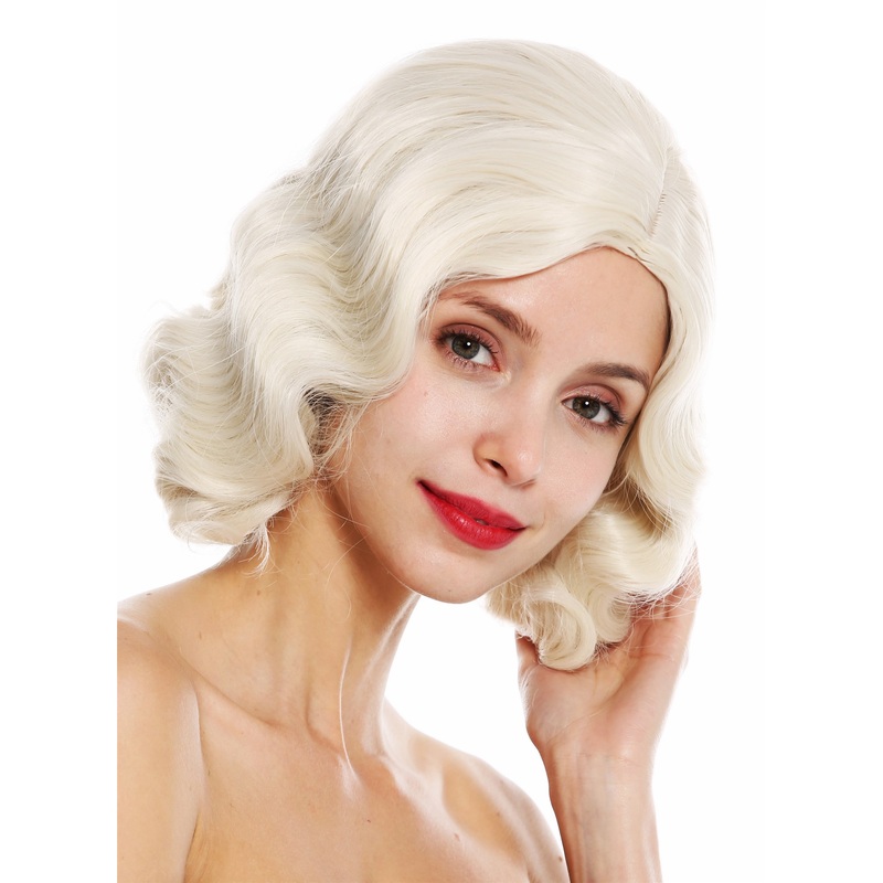 Lady wig 20’s swing Charleston middle parting wavy bright blonde mix GFW1726