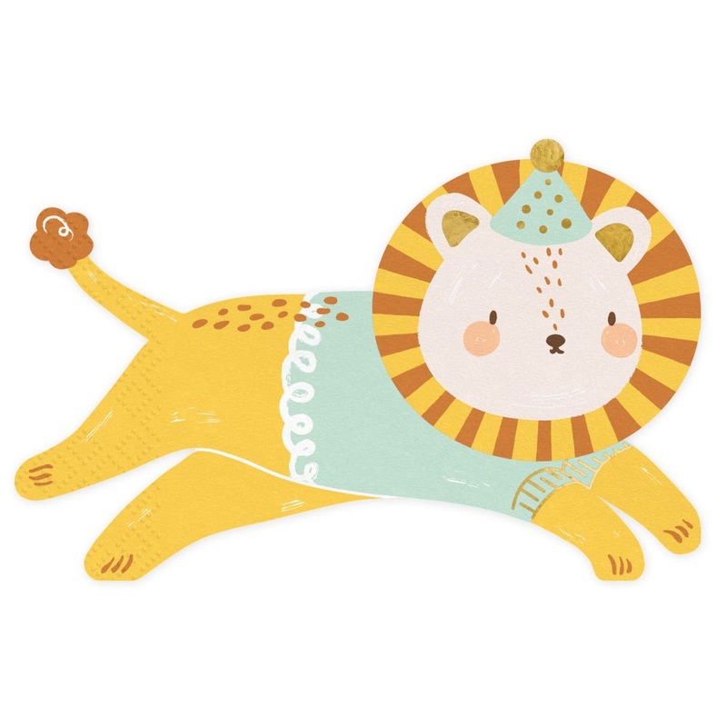 20 Lion Leo napkins 16cm