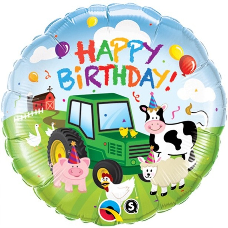 Foil balloon farm birthday 46cm