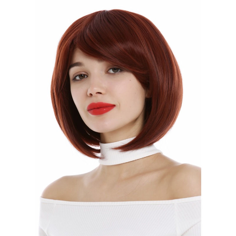 Lady Wig women short frayed Bob style parting auburn reddish brown 1215