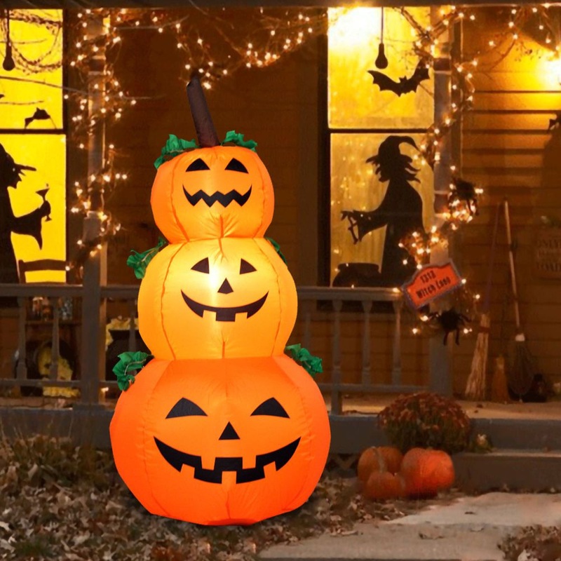 Waterproof Inflatable 7 Pumpkin Lamp, Halloween Yard Decor