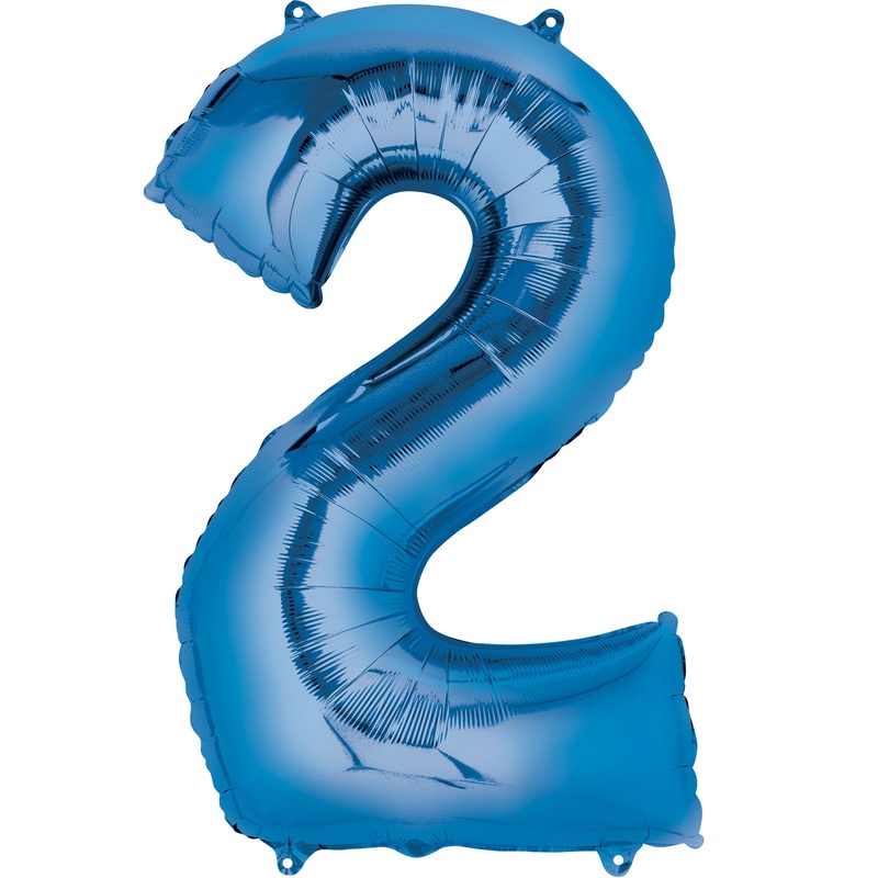16” Number 2 Blue Air Fill Balloon