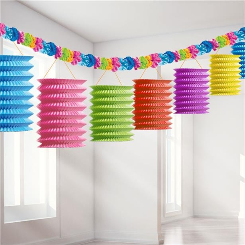 Colorful Hawaiian lantern garland 3m