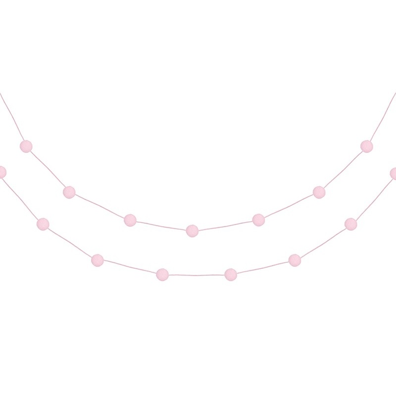 Pompom garland bright pink 2m