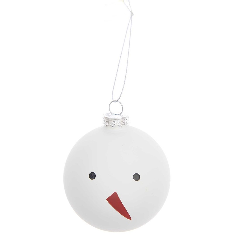 Snowman glass ball 8cm