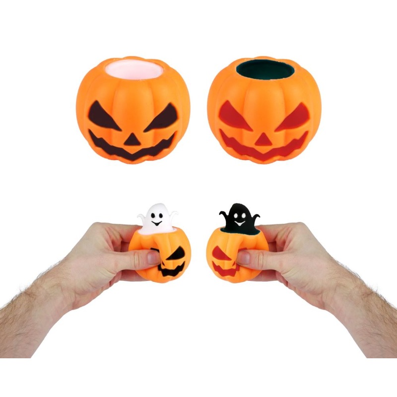 Squeeze Pumpkin with Spooky Ghost