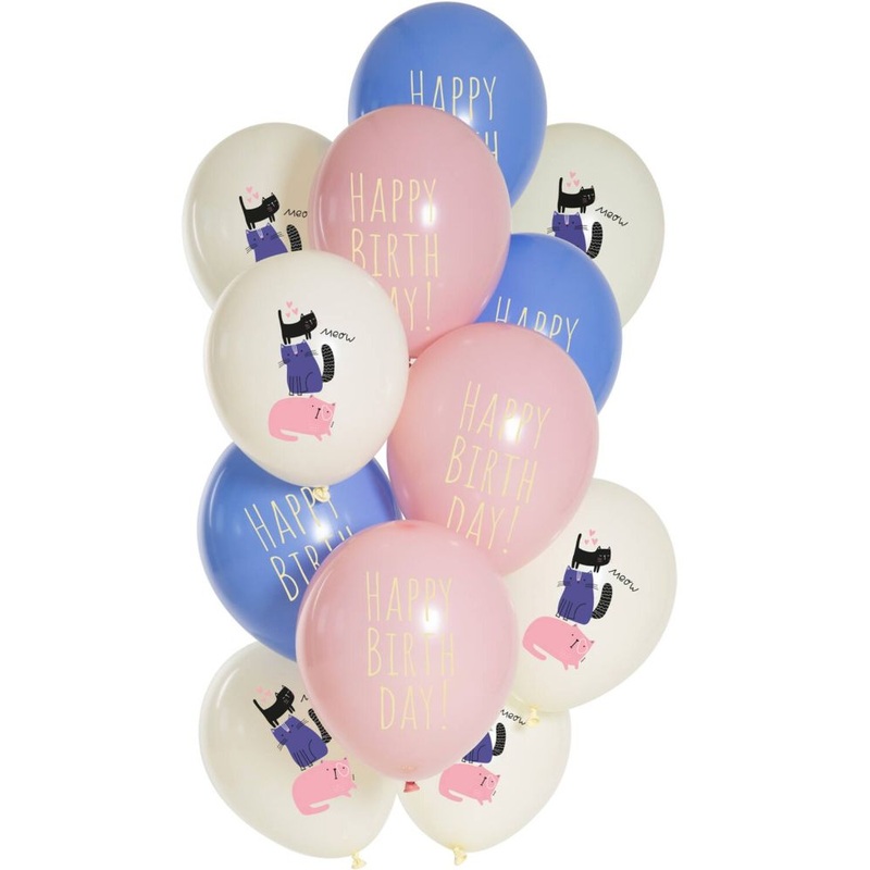 12 B-Day Kitty Balloons 33cm