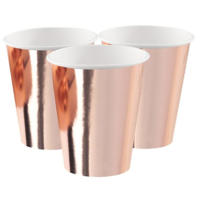 8 rose gold metallic cups Basel 250ml