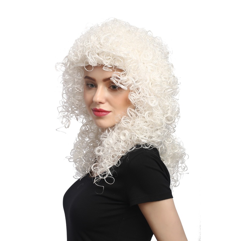 Lady Wig Halloween Christmas Angel Angelic White Blond curls curly volume 91122