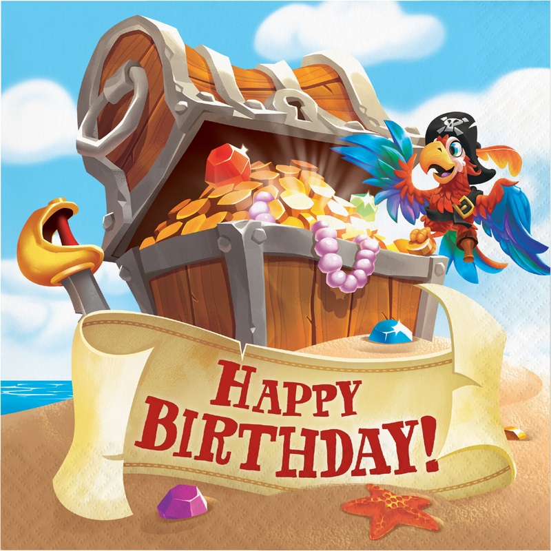 16 pirate crew napkins 33cm