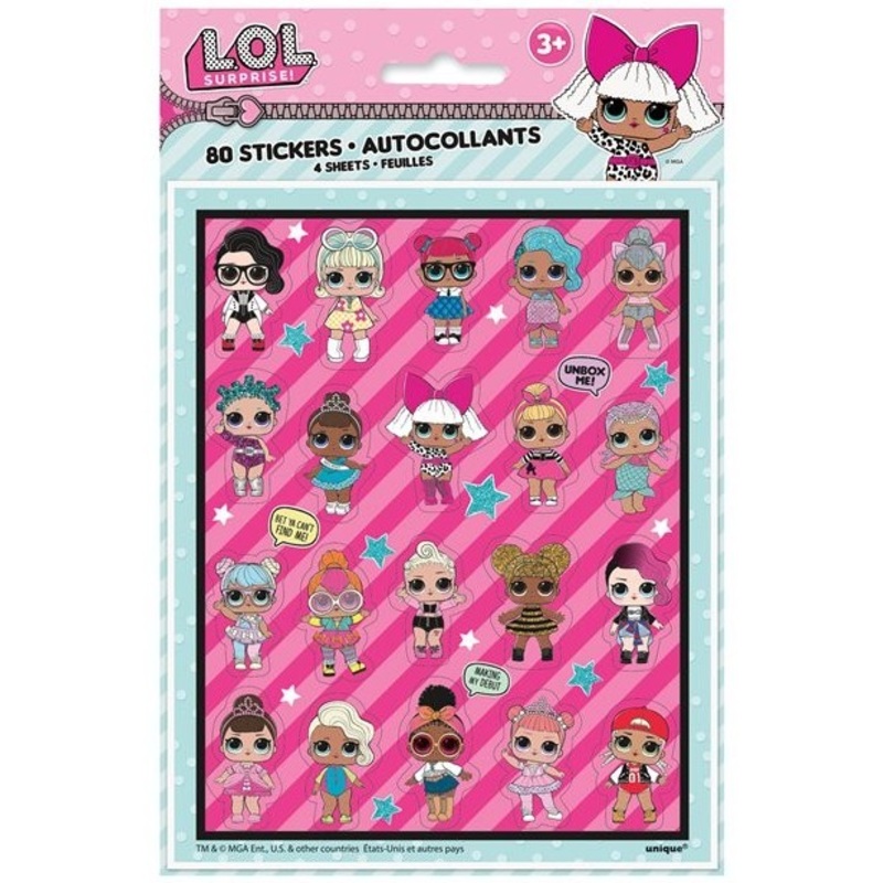 4 LOL Fashion Girls sticker sheets