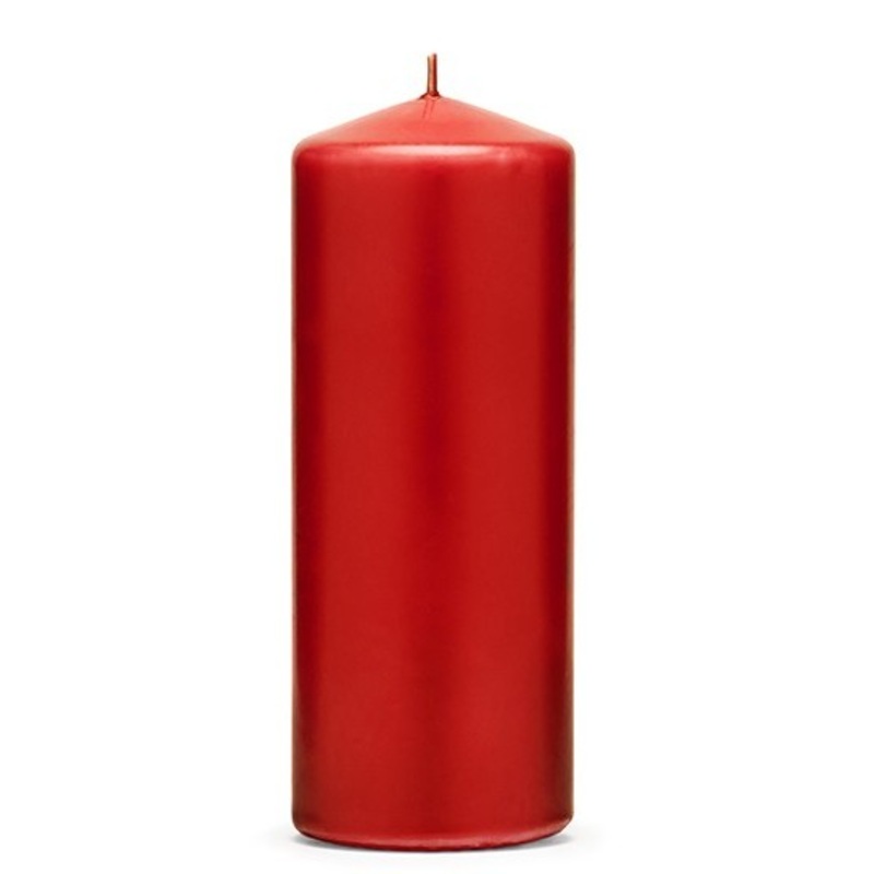 6 pillar candles Rio red 15cm