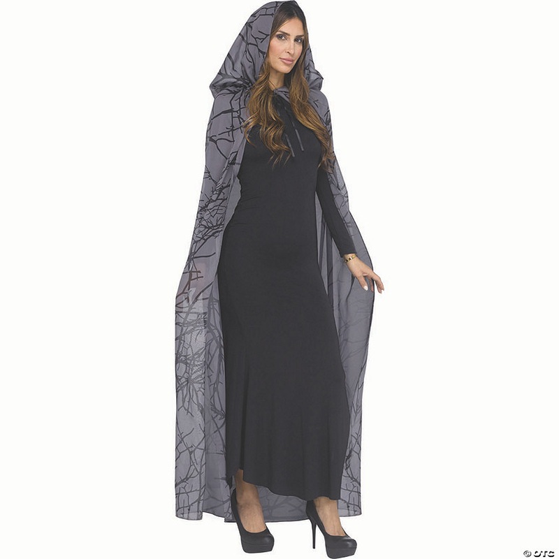 Adults Black Forest Polyester Hooded Cape Costume Accessory