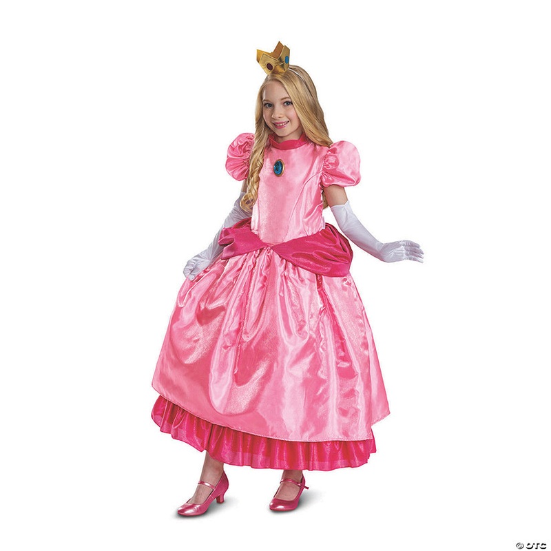 Girl’s Elevated Super Mario Bros Princess Peach Costume
