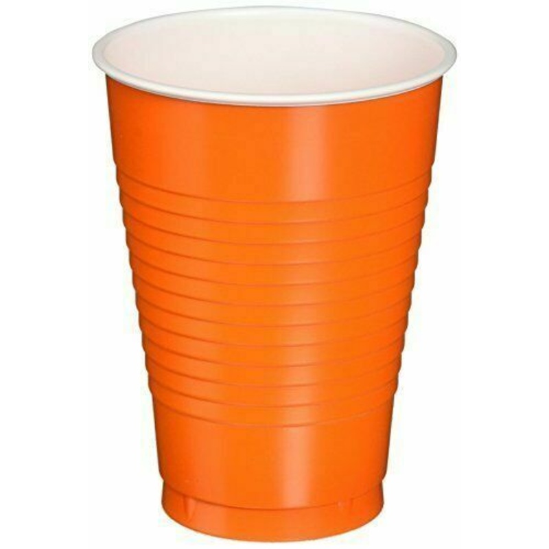 50 orange plastic cups Geneva 355ml