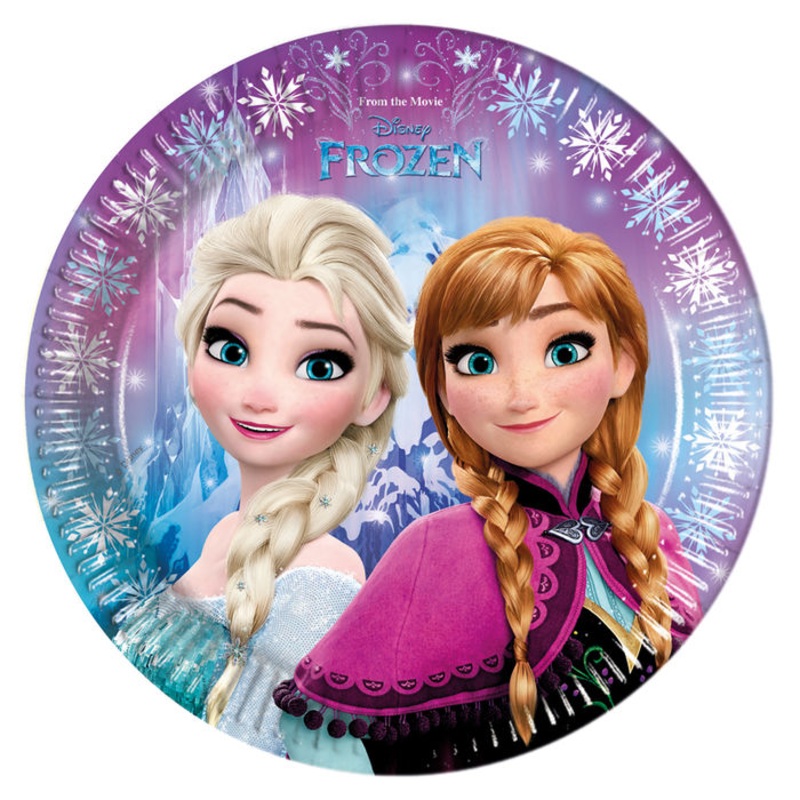 8 Frozen Northern Lights paper plates 23cm