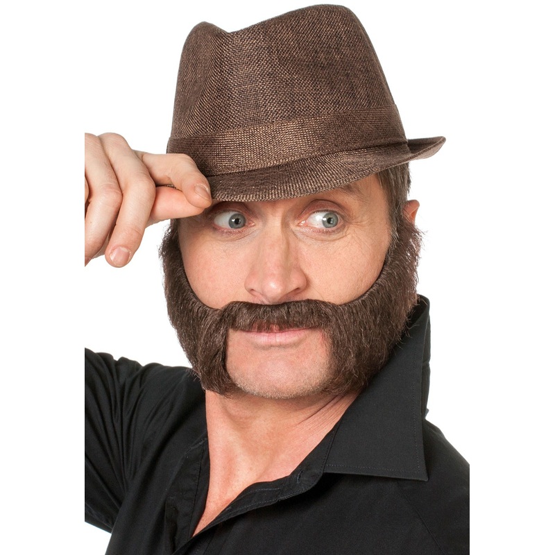 Historical nobleman beard in brown