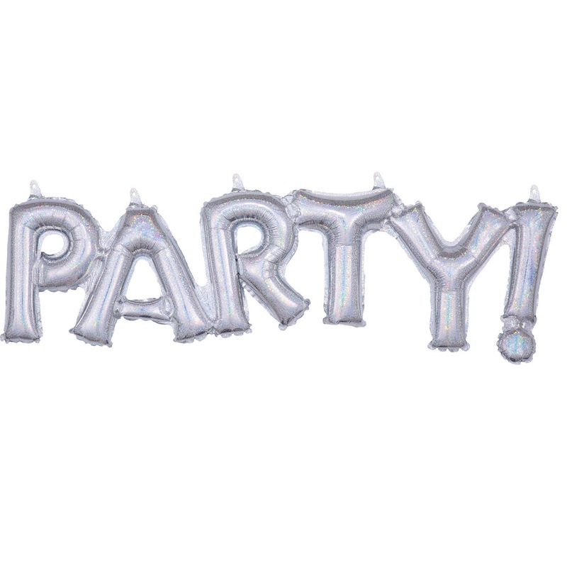 Holographic party balloon 83 x 22 cm