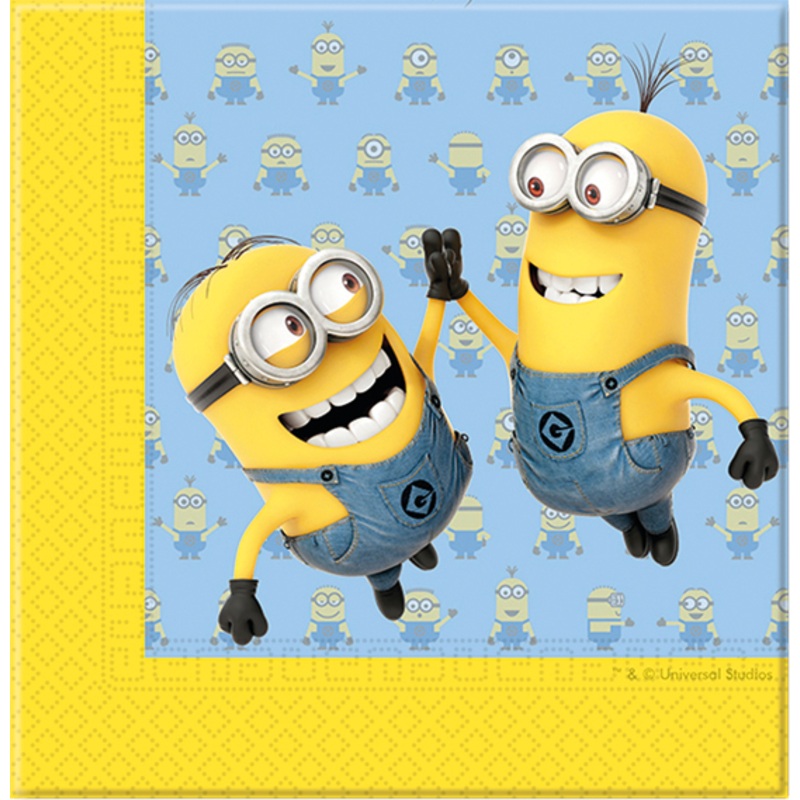 20 funny Minion Parade napkins 33cm