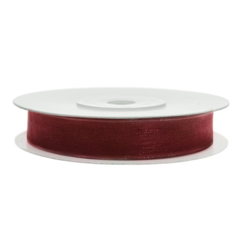 25m gift ribbon dark red chiffon look