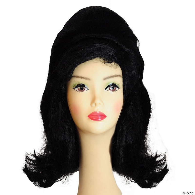 Adults Beehive Black Pageboy XL Wig