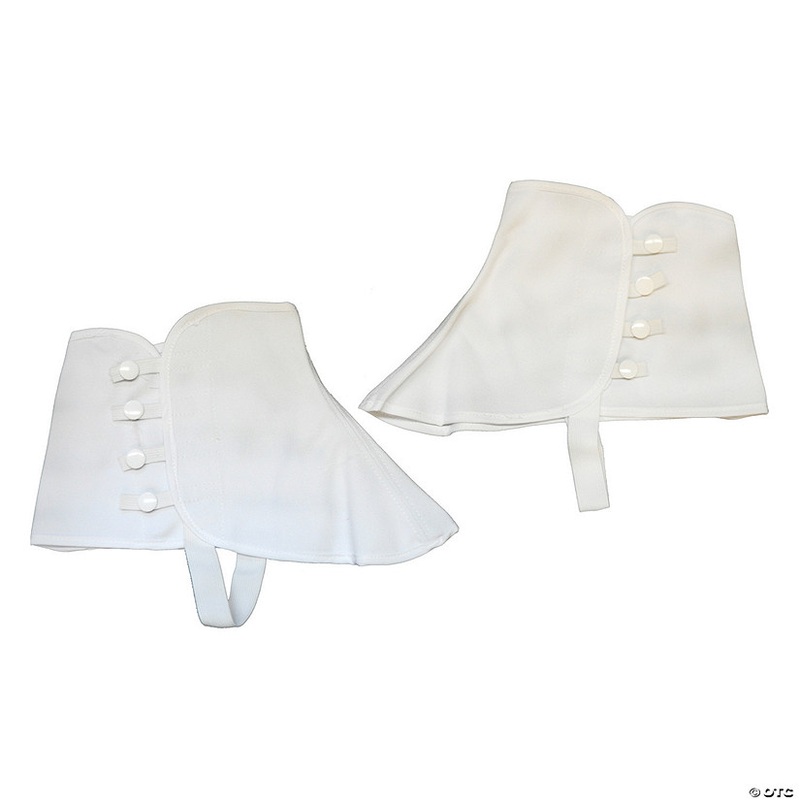 Adults White Canvas Spats|SMALL