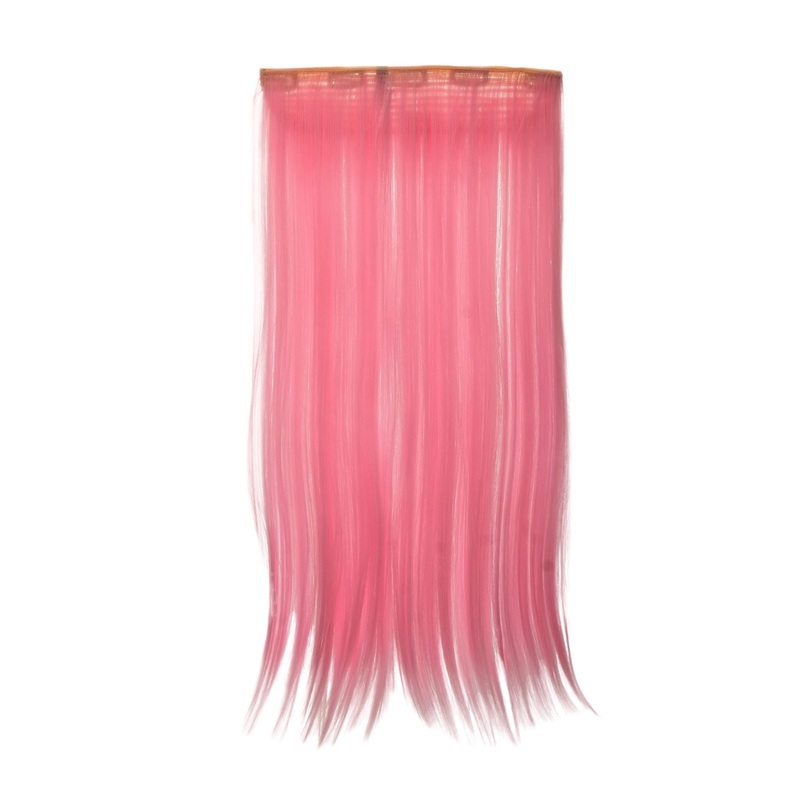 Hairpiece Clip-In Extension wide 5 clips straight light pink YZF-3177-TF2317