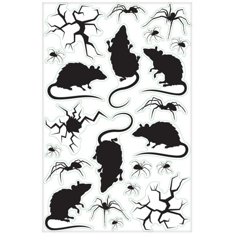 Halloween vermin wall stickers 12 pcs.