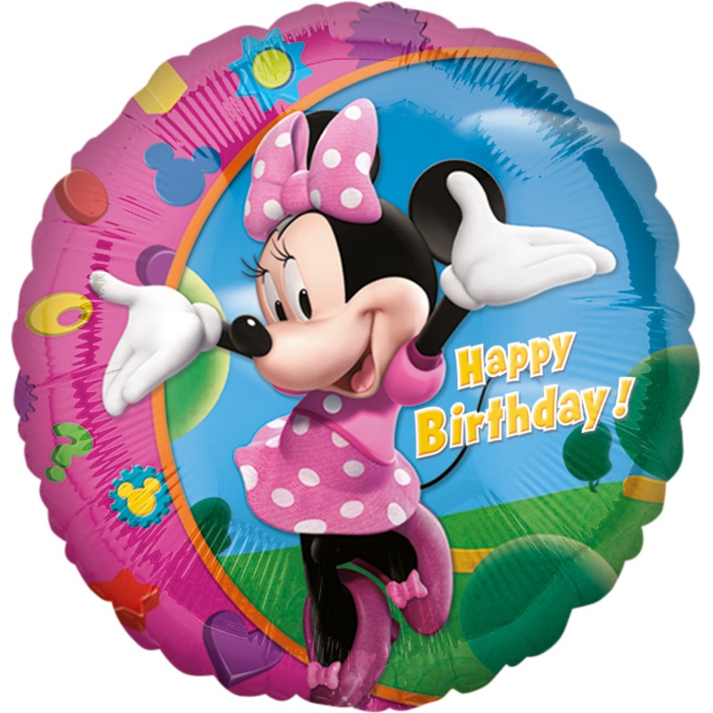 Pink Minnie Mouse birthday balloon