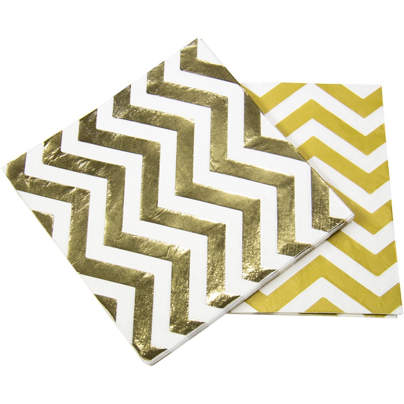 20 gold metallic napkins 33x33cm