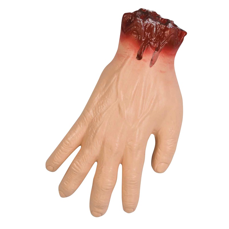 Chopped off bloody hand from the neighbor