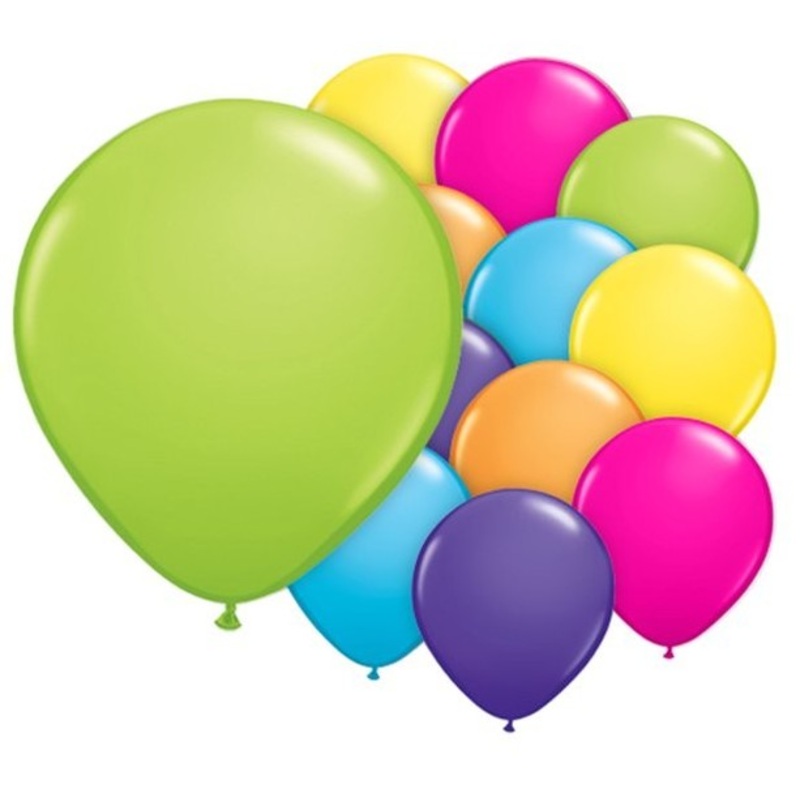 100 Tropical Colors balloons 13cm