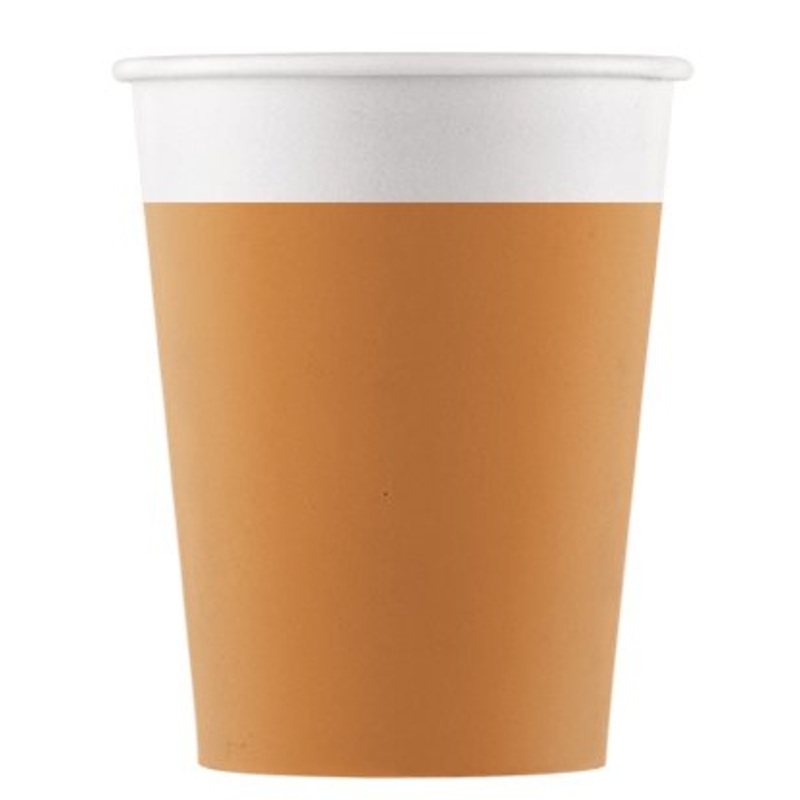 8 FSC paper cups Paganini orange 200ml