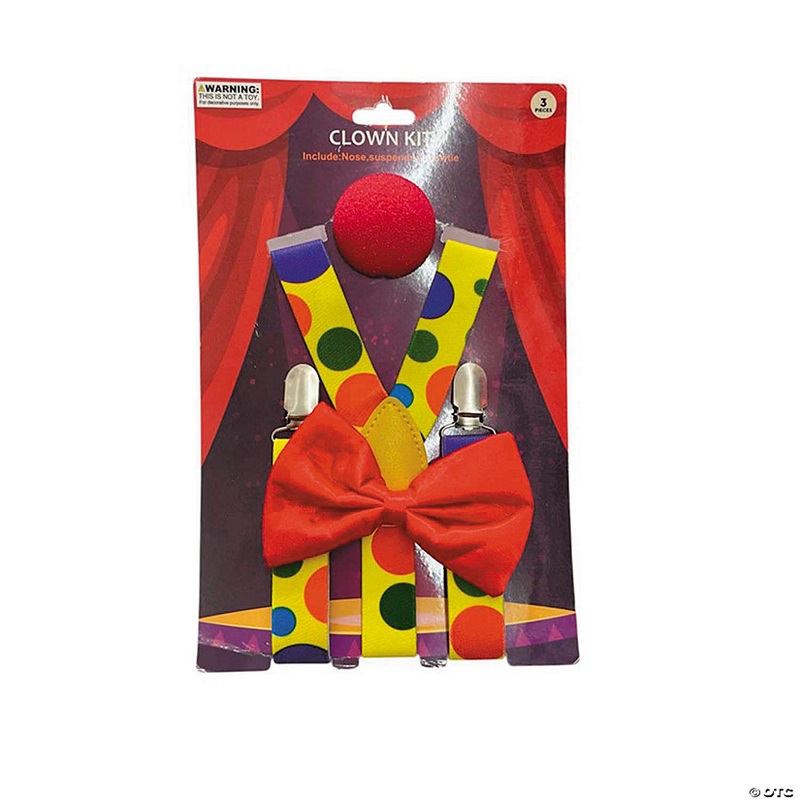 Adults Clown Costume Accessory Kit – 3 Pc.