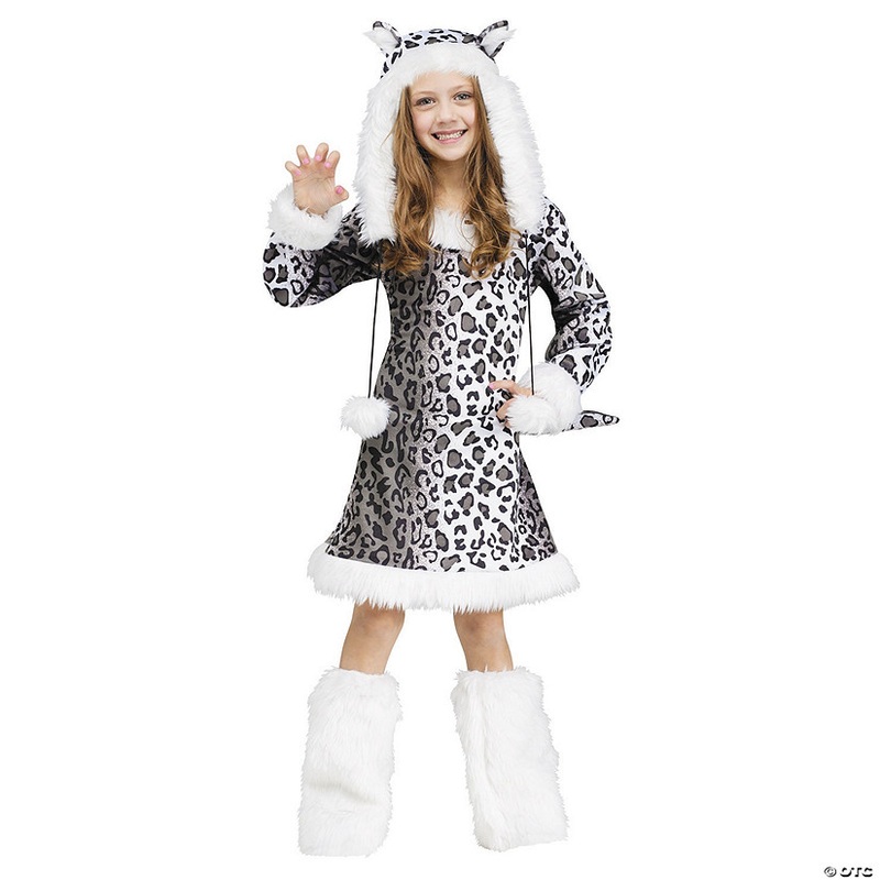 Girl’s Snow Leopard Costume|LARGE|MEDIUM