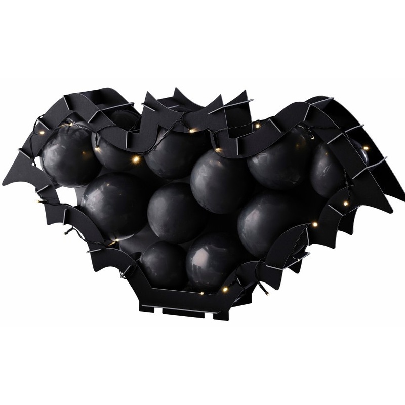 Mosaic Bat with Black Ballons and Lights