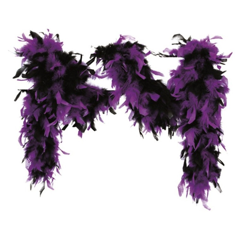 Felicitas feather boa violet-black 180cm