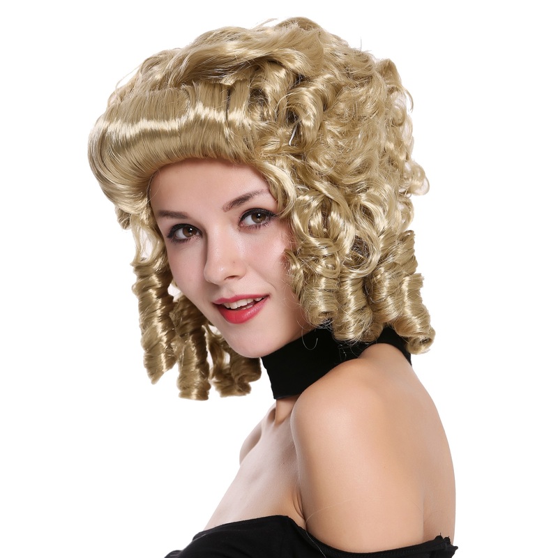 Lady Women Party Wig Baroque Colonial Era Belle blonde curls ringlets 91022