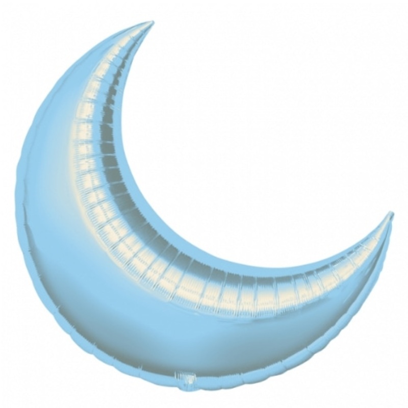 Pastel Blue Crescent Foil Balloon – 17