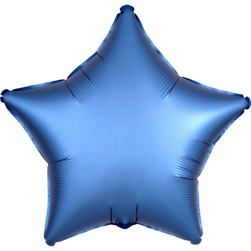 Satin Blue Star Unpackaged Foil Balloons – 15