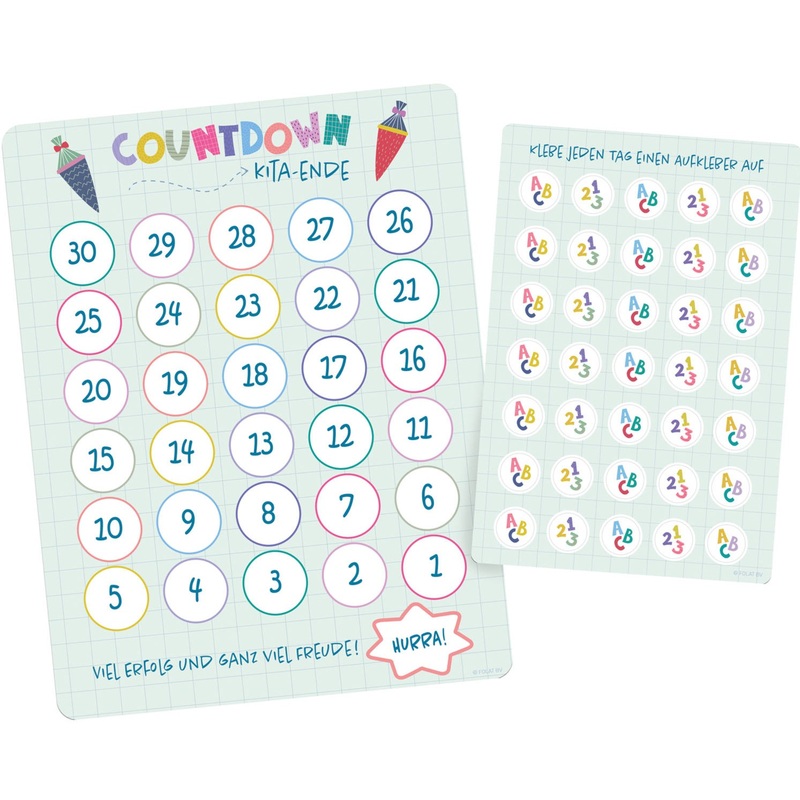 School enrollment countdown calendar 23.5 x 18cm